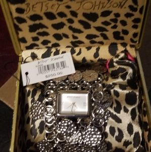Betsy Johnson Silver Bracelet Watch